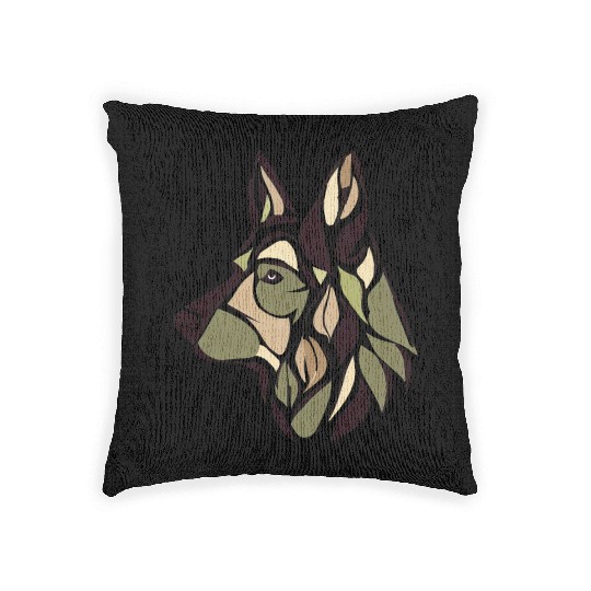 GERMAN SHEPHERD ART PUPPY DOG ANIMALS ART Woven Pillows
