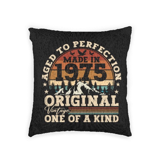 Original 1975 Vintage Vintage Birthday Retro Woven Pillows