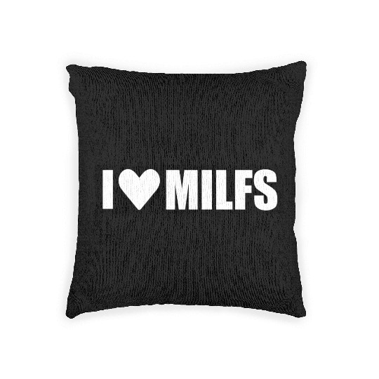 i love milfs black design Woven Pillows