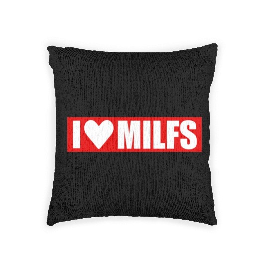 I love milfs red design Woven Pillows