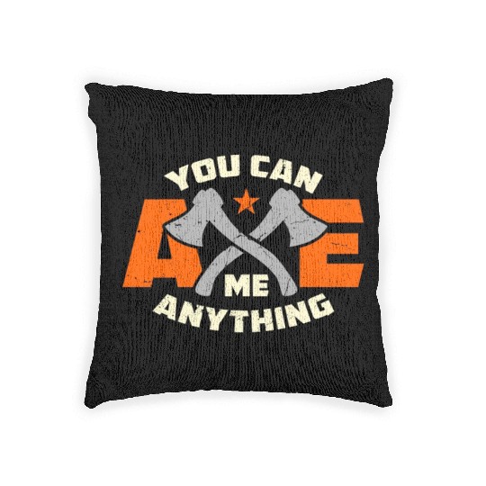 Axe Throwing You Can Axe Me Bullseye Axe Thrower Woven Pillows