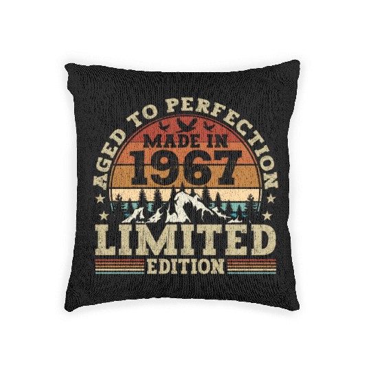 Vintage 1967 Birthday Woven Pillows