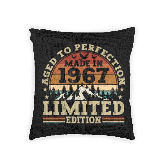 Vintage 1967 Birthday Woven Pillows