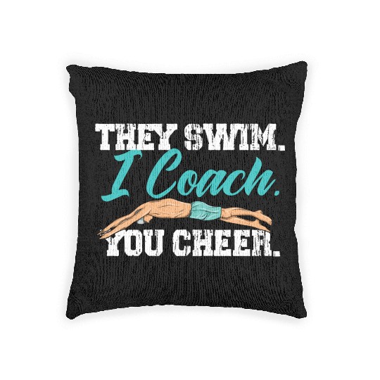 Swim Lesson Design For A Swim Coach Woven Pillows