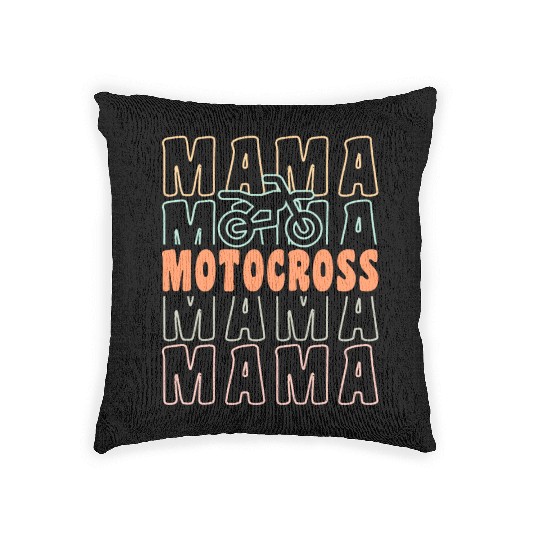 Dirt Bike Racing Motorcycle Mudding Mama Motocross Woven Pillows