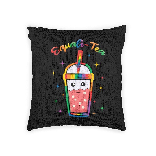 Tea Equality Gay LGBTQ Rainbow LGBT Pride Month Woven Pillows