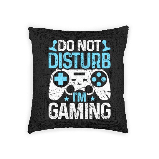 Do Not Disturb I'm Gaming Woven Pillows