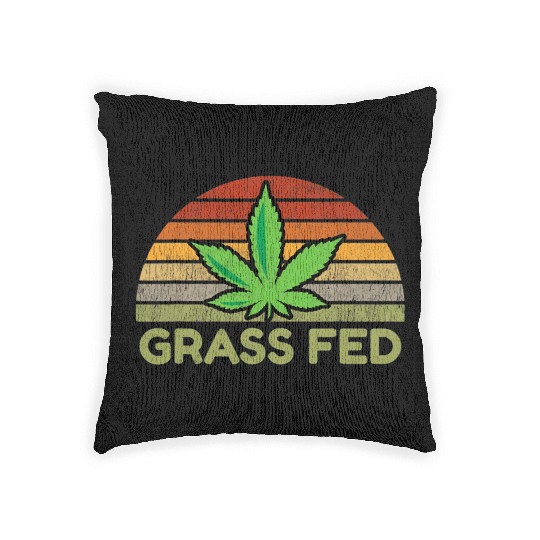 Grass Fed Hemp Farmer Weed Cannabis Marijuana Woven Pillows