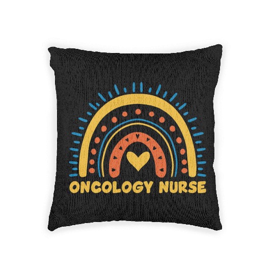 Great Oncology Nurse Rainbow RN Nurses Team Woven Pillows