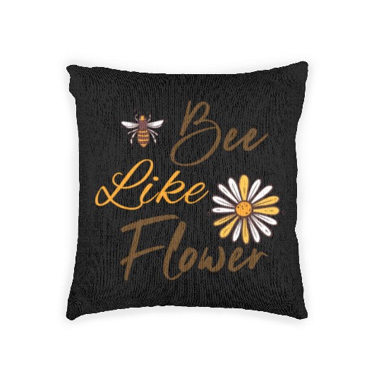Bee like a flower Honey bee Woven Pillows
