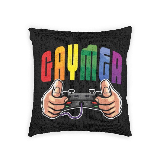 Gay Gamer LGBTQ Rainbow LGBT Pride Month Woven Pillows