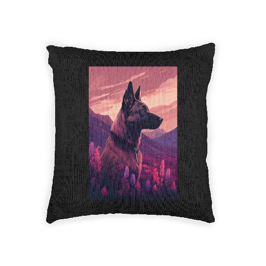 Belgian Malinois Nature Woven Pillows