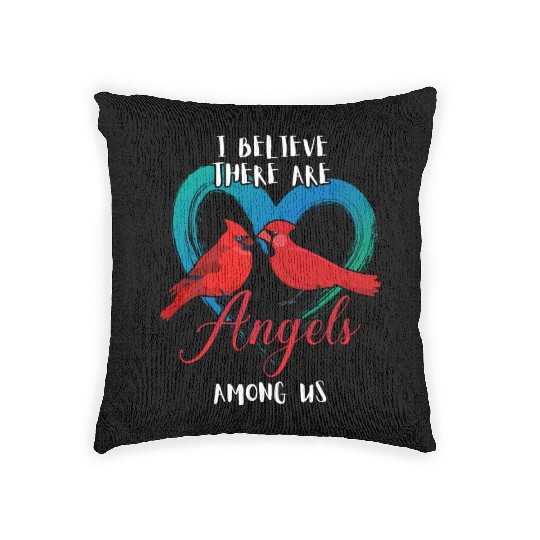 I Believe There Are Angels Among Us Cardinal Bird Woven Pillows