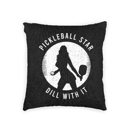 Funny Pickleball Saying For A Lover Of Pickleball Woven Pillows
