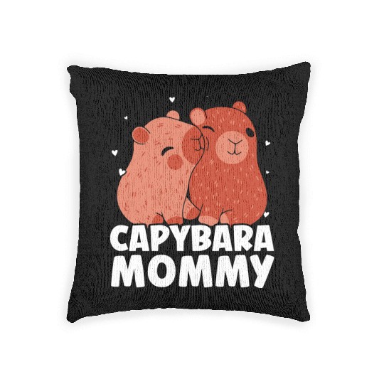 Capybara Mommy Lover Capybaras Rodent Animal Mom M Woven Pillows