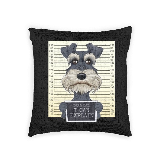 Miniature Schnauzer Dad I Miniature Schnauzer Woven Pillows