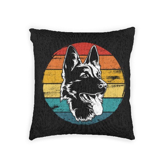 German Shepherd Lovers Vintage Mom Dad Dog Pet Woven Pillows
