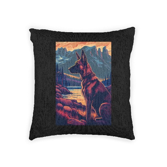 Belgian Malinois Nature Woven Pillows