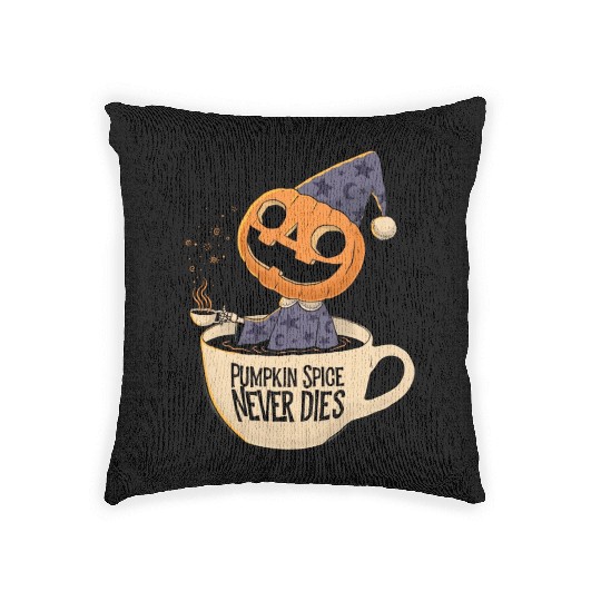 Pumpkin Spice Never Dies Woven Pillows
