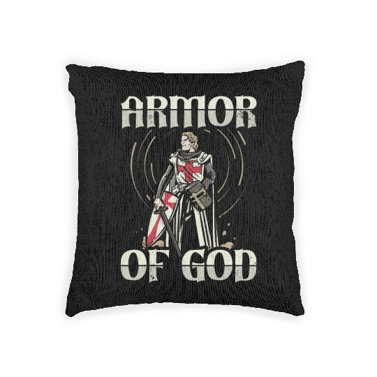 Armor of God Templar Knight Christian Faith Jesus Woven Pillows