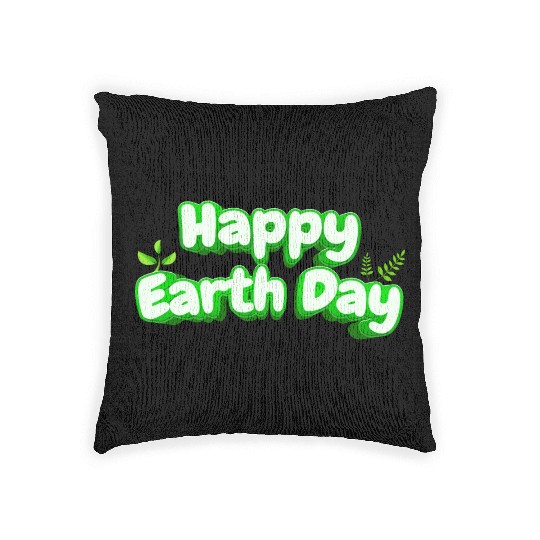 Happy Earth Day design . Woven Pillows
