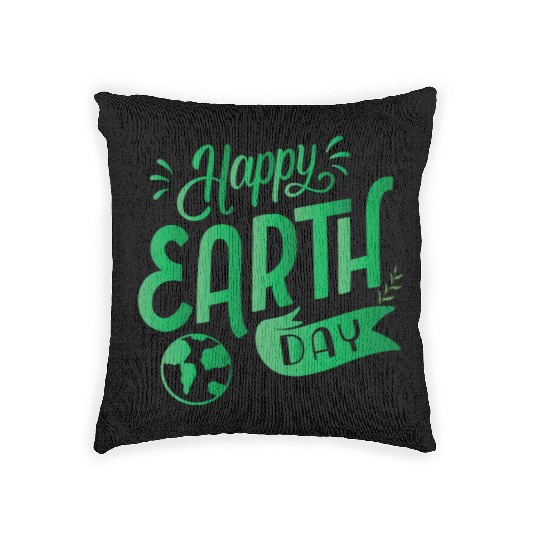 Happy Earth Day design . Woven Pillows