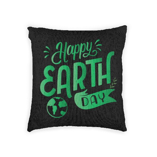Happy Earth Day design . Woven Pillows
