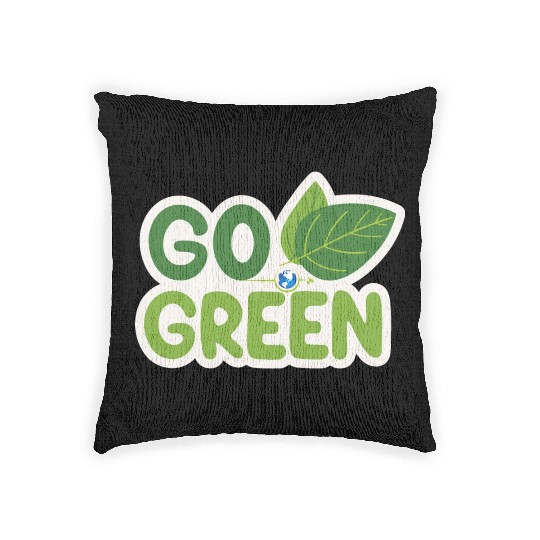 Go Green Earth Day design . Woven Pillows