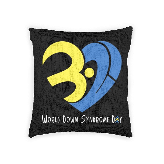Love World Down Syndrome Awareness Day Love 3 Woven Pillows