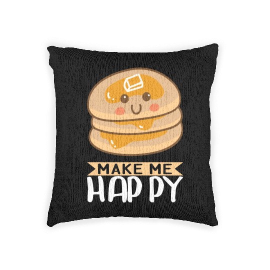 Pancakes Make Me Happy I Kids I Children s Woven Pillows