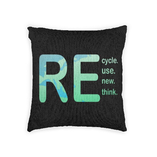 Earth Day, Recycle Reuse Renew Rethink Design Woven Pillows