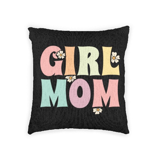 Girl Mom Hippie Flower Floral Holiday Mother's Day Woven Pillows