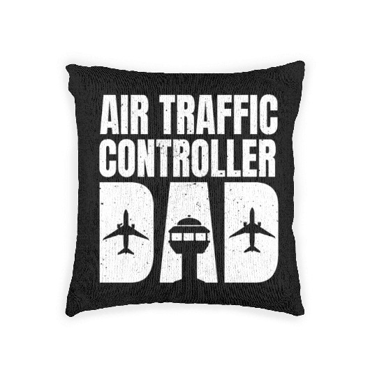 Air Traffic Controller Dad Father's Day Woven Pillows