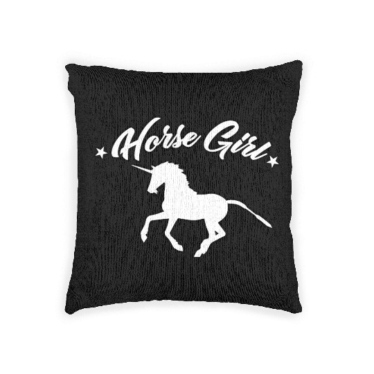 Horse Girl Woven Pillows Horse Lovers Gift Equestrian