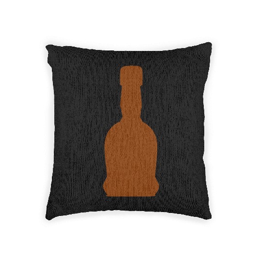 Liquor Bottle Vector Single Color Woven Pillows