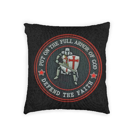 Armor Of God Defender Of Faith Woven Pillows