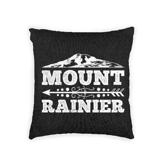 Mount Rainier climber Hiker Mountains Woven Pillows