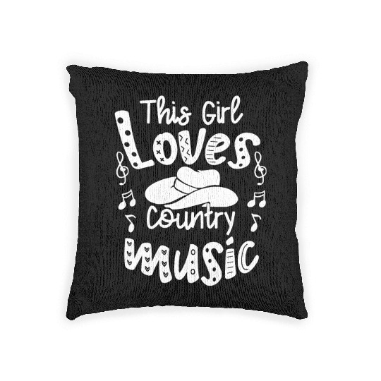 Funny Music Lover This Girl Loves Country Musicwes Woven Pillows