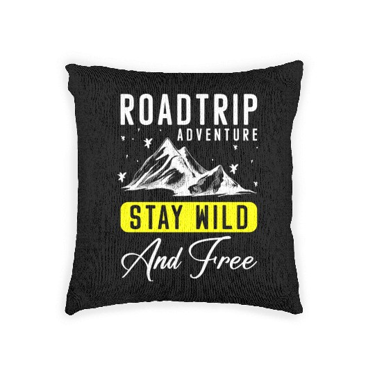 Road Trip Trip Traveller Freedom Woven Pillows