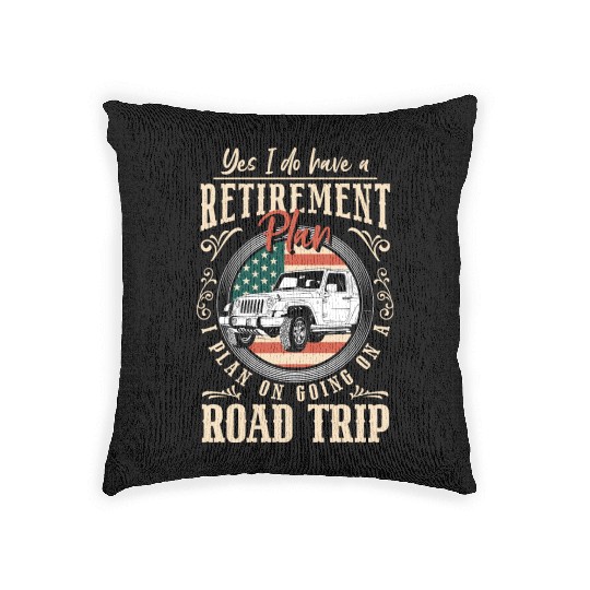 Road Trip Camping Summer Mountains Woven Pillows