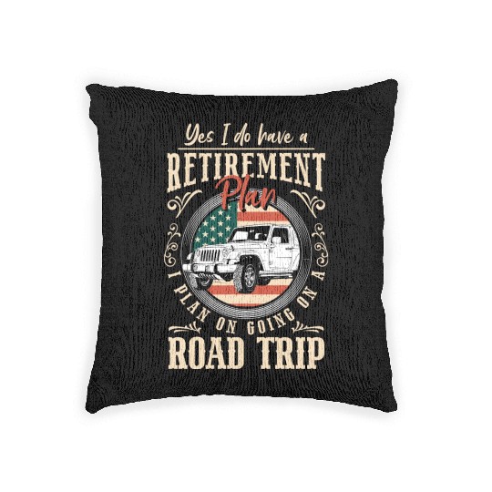 Road Trip Camping Summer Mountains Woven Pillows