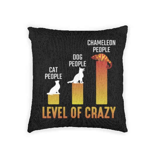Crazy Chameleon Lover Herpetologist Reptile Owner Woven Pillows