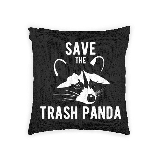 Save The Trash Panda Raccoon Woven Pillows
