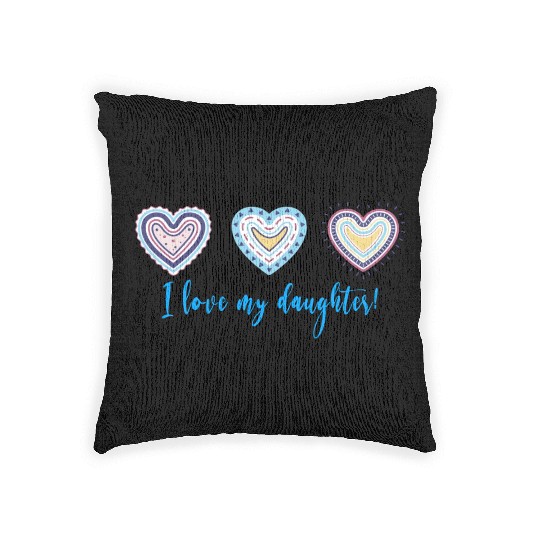 I Love My Daughter Modern Boho Style Woven Pillows