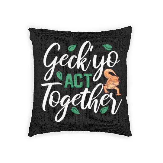 Gecko Gifts Reptile Lover Keeper Woven Pillows