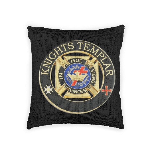 Knights templar in hoc signo vinces Woven Pillows