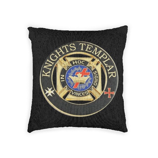 Knights templar in hoc signo vinces Woven Pillows