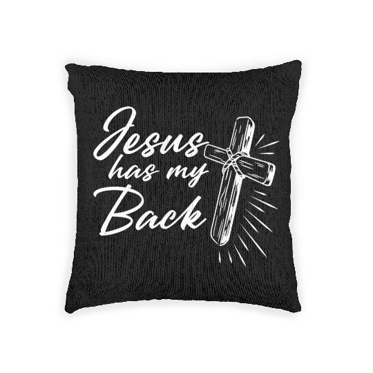 Jesus Has My Back 2 Woven Pillows