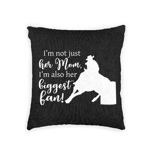 Mom Barrel Racing Horse Riding Racer Back Print Woven Pillows