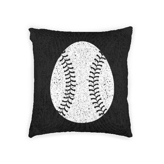 Baseball Happy Easter Egg Hunting Cute Sport Lover Woven Pillows